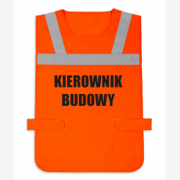 Kamizelka odblaskowa - Kierownik Budowy - Pomarańczowa